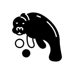 Manatee icon in vector. Illustration
