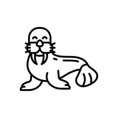 Walrus icon in vector. Illustration