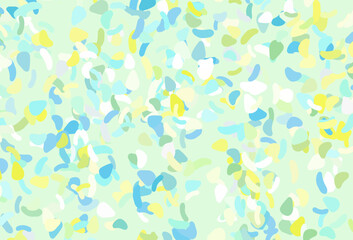 Light green, yellow vector pattern with chaotic shapes.