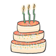 Happy Birthday Cake  topper deco Cartoon illustration no background