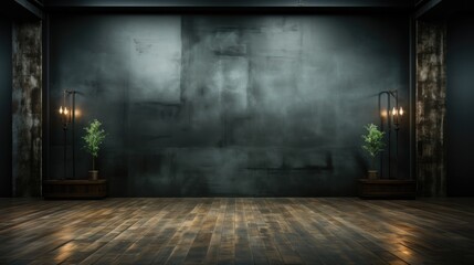 Clean elegant dark glass studio backdrop
