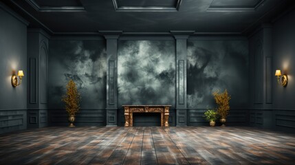 Clean elegant dark cloudy studio backdrop for studio photography - obrazy, fototapety, plakaty