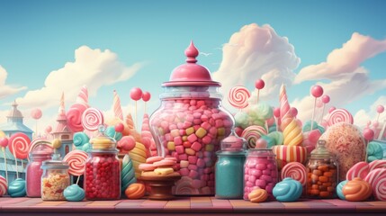 Candy store advertisement background