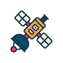 satellite filled color icon. vector icon for your website, mobile, presentation, and logo design.