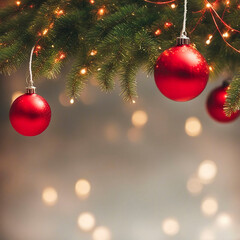 Decorated Christmas tree on blurred, sparkling and fairy background