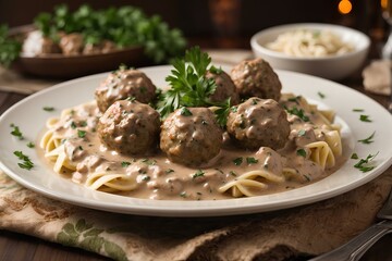 Delicious Meatballs Stroganoff A Hearty Comfort Food Recipe delight, dish, creamy, food, meat, pork, savory
