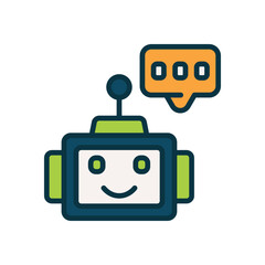 bot chat filled color icon. vector icon for your website, mobile, presentation, and logo design.