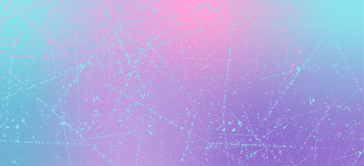 Abstract shine gradient pink-violet-blue background with faded paper effect and scuffs. Colorful vector illustration