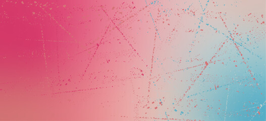 Abstract shine gradient red-blue background with faded paper effect and red-blue scuffs. Colorful vector illustration