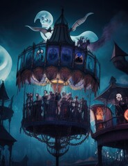 halloween night in the forest