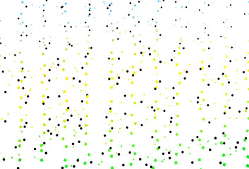 Light Blue, Yellow vector template with crystals, circles, squares.