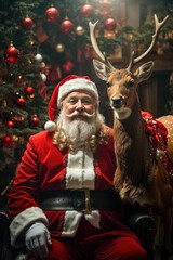 santa claus with christmas gifts