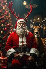 santa claus with christmas gifts