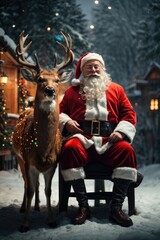 santa claus with christmas gifts
