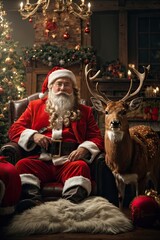 santa claus with christmas gifts
