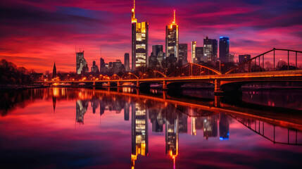 Colorful Twilight: Frankfurt am Main Skyline