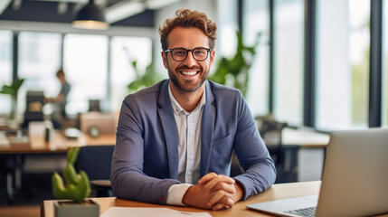 Obraz premium Modern Office Lifestyle: Young Male Case Manager