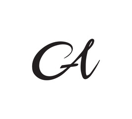 CA letter logo design vector template