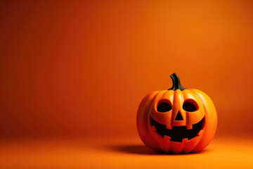 Halloween Text on Pumpkin Background