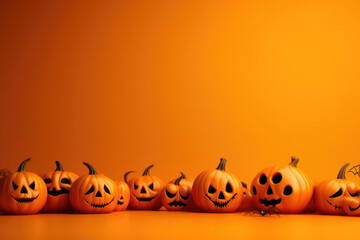 Spooky Halloween Greetings on Orange Background