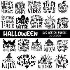 Fototapeta premium Halloween Bundle, Halloween Bundle,halloween Design Bundle, halloween SVG bundle,witch quote, witch svg,SVG Design, Halloween Quote