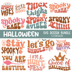 Halloween Bundle,retro Halloween,retro halloween Design,retro halloween bundle,witch quote, witch svg,hocus svg,