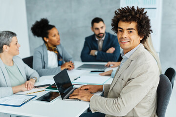 young business people meeting office teamwork happy  success corporate discussion casual startup desk man businessman