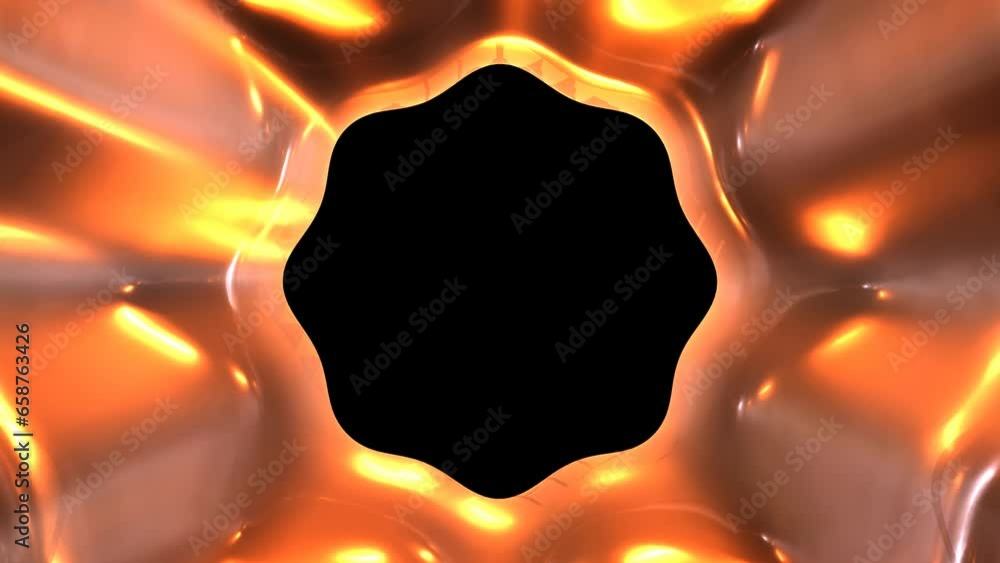Poster animation of glowing background with frame in 3d rendering.