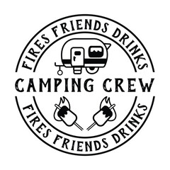 Fototapeta premium Fires friend's drinks camping crew Eps