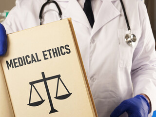 Medical Concept - Code of medical ethics is shown using the text