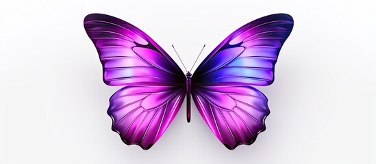 Line art of a purple gradient butterfly With copyspace for text