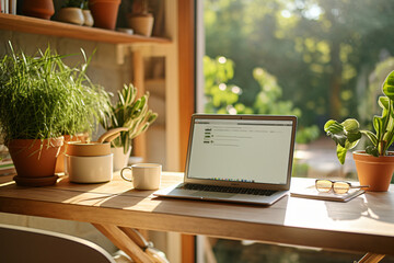 morning sun on a home office