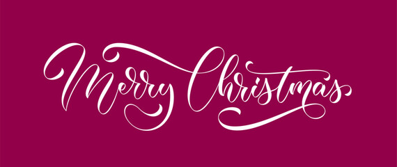 Merry Christmas lettering. Vector holiday handwritten calligraphy quote. Merry christmas text design