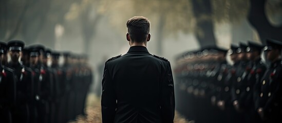 Family leading funeral procession only partial bodies visible With copyspace for text