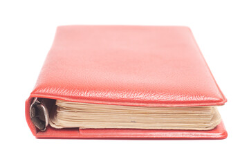 Closed old red organizer from 80s