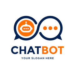 Chat robot vector logo template.