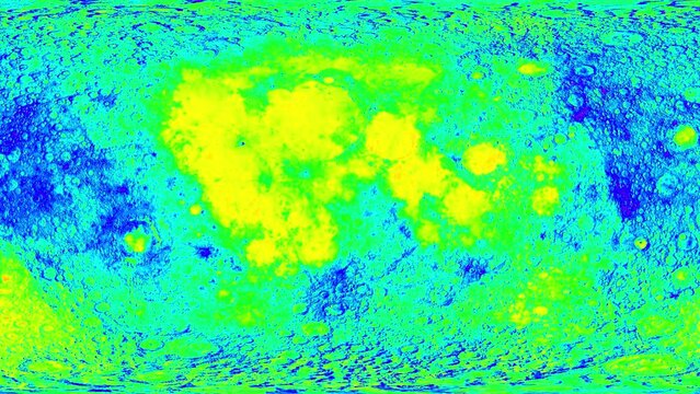 Infrared Moon Surface Animation. Thermal Camera View Of A Moon Texture , Moon Surface View Of A Thermal Camera, Scientific  Background 