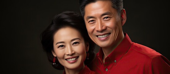 Happy Asian couple With copyspace for text