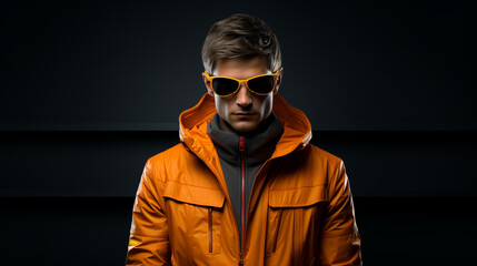 Obraz premium Man with Abstract Background.
