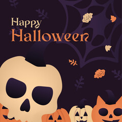 halloween pumpkins scary pattern