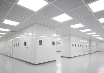 Cleanroom Ceiling Illuminated: High-Tech Facility - obrazy, fototapety, plakaty