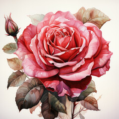 watercolor  rose clipart, generative ai