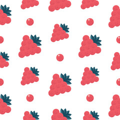 Seamless vector pattern with strawberries on backdrop.