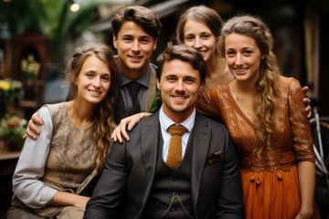 Obraz premium wedding group portrait