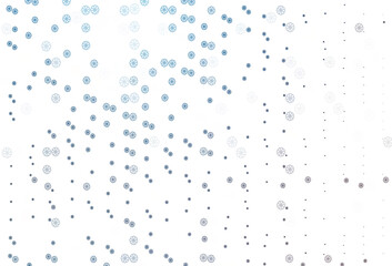 Light BLUE vector pattern with christmas snowflakes.