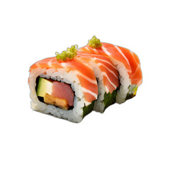 Sushi roll isolated on transparent or white background, png