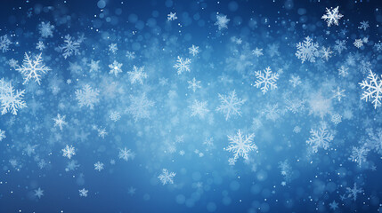 Fototapeta na wymiar Close-up of delicate snowflakes against a soft blue background, symbolizing winter's beauty