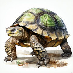 Fototapeta premium watercolor tortoise clipart, generative ai