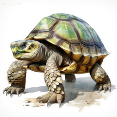 Obraz premium watercolor tortoise clipart, generative ai