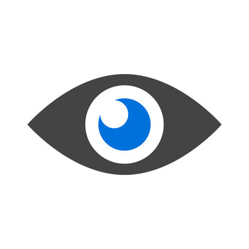 Blue eye icon. View. Vector.